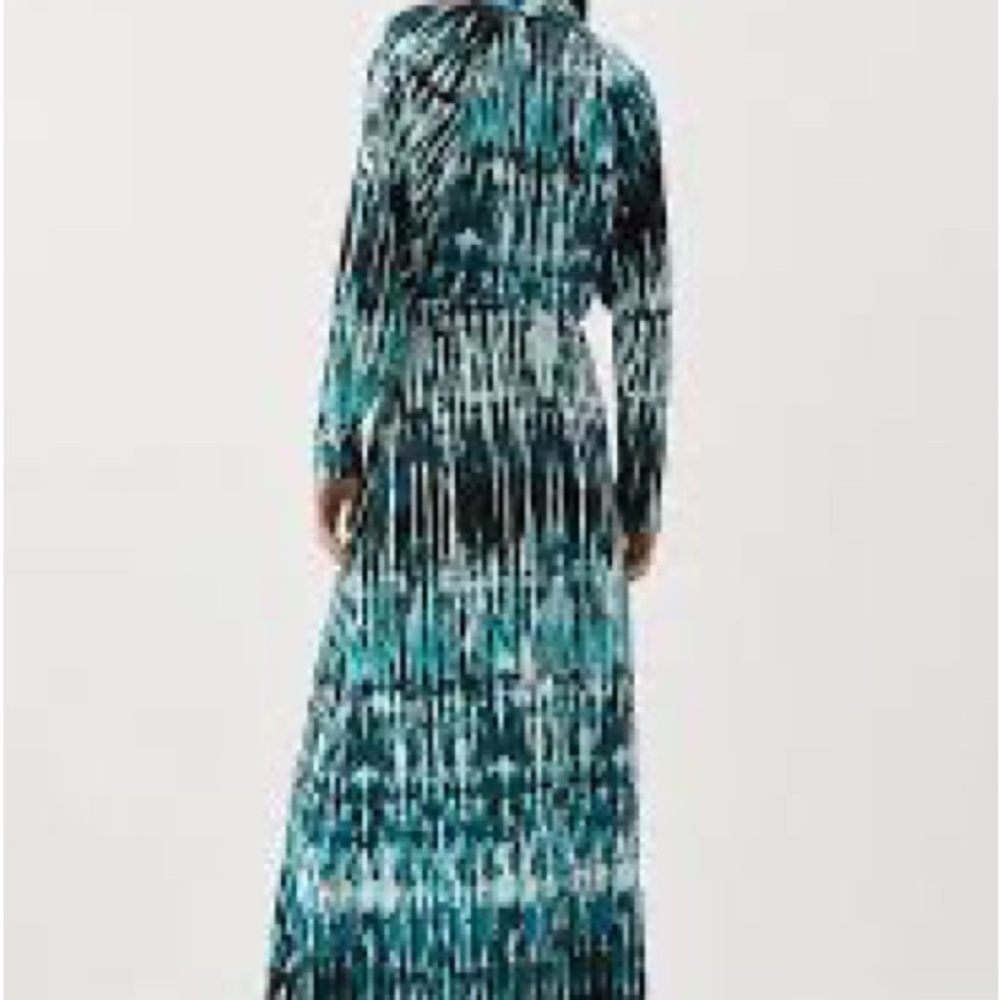 Abstract Print Jersey Maxi Wrap Dress
